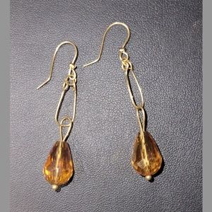 Golden Crystal  drop earrings